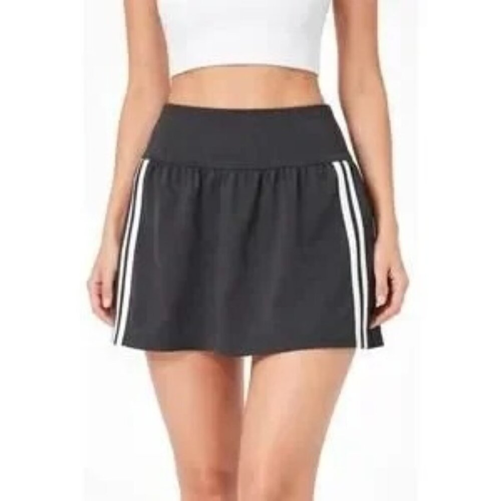 Women's Black Athletic Skort with Side Stripe